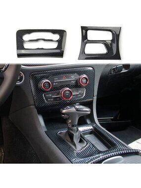 Carbon Fiber AC Switch Gear Shift Panel Cover Trim for Dodge Charger 2015-2022